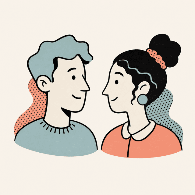 Two illustrated people