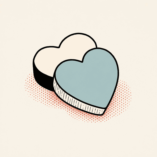 Two hand-drawn hearts