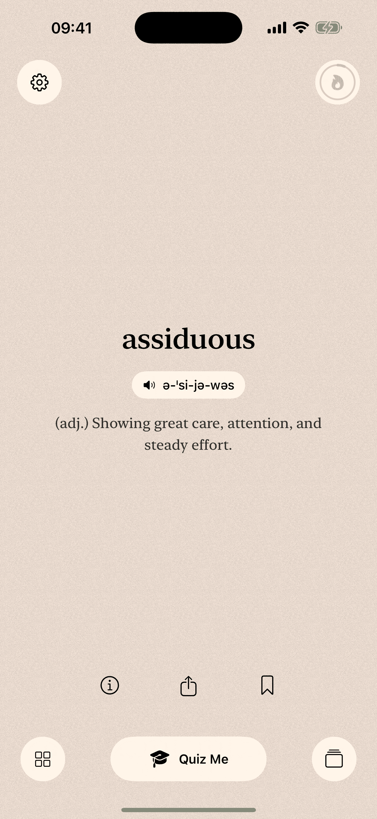 Apt Words daily vocabulary screen